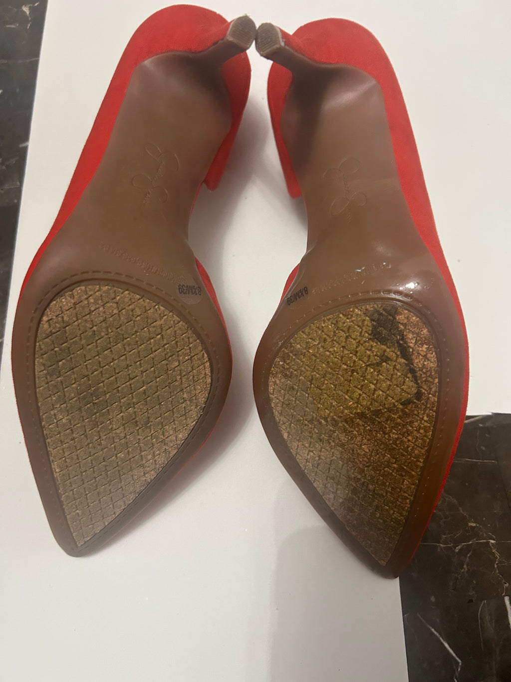 Red White House Black Market Suede Pumps