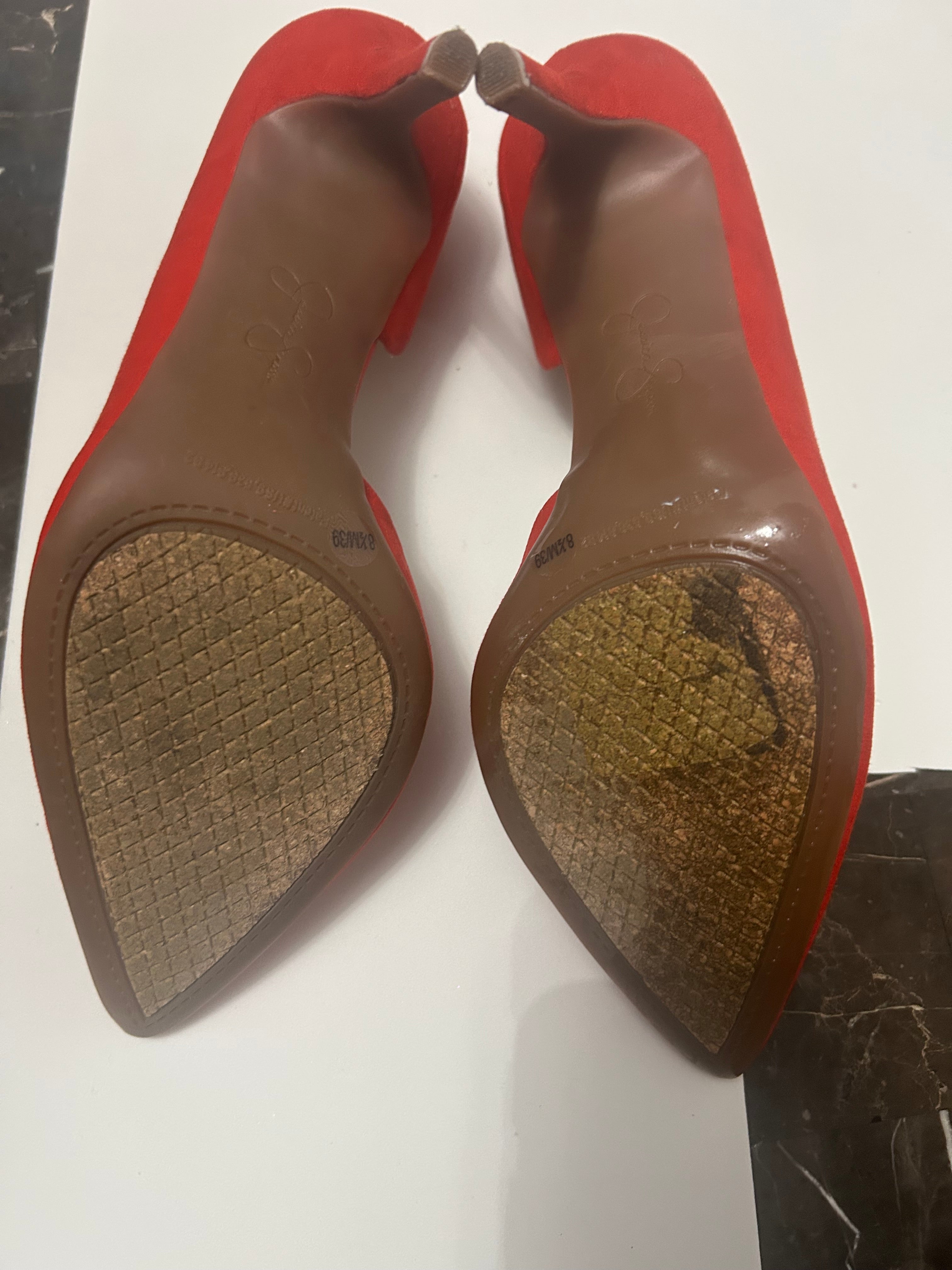 Red White House Black Market Suede Pumps