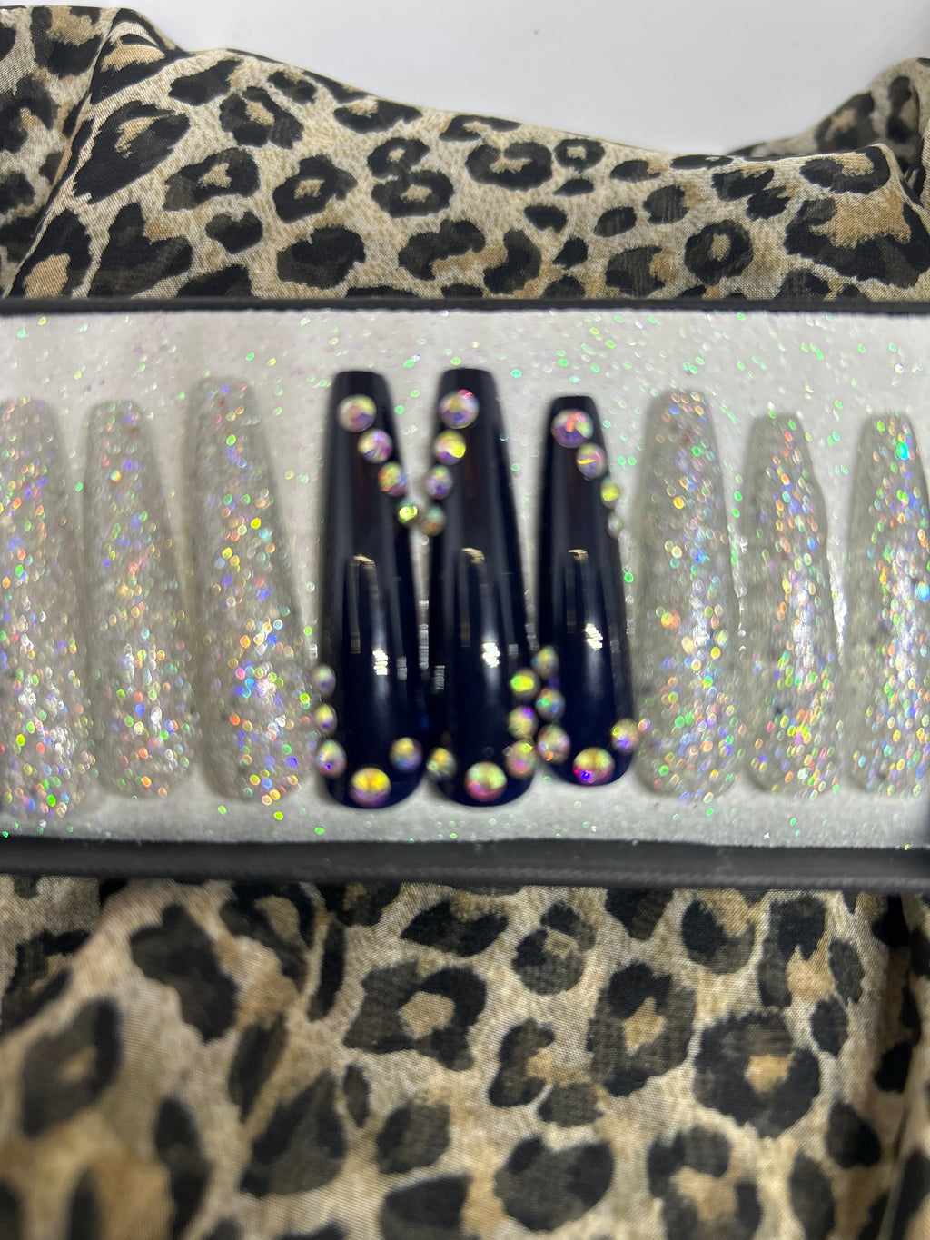 Navy Blue & Silver Bling