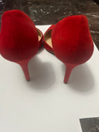 Red White House Black Market Suede Pumps