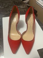 Red White House Black Market Suede Pumps