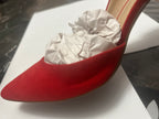 Red White House Black Market Suede Pumps